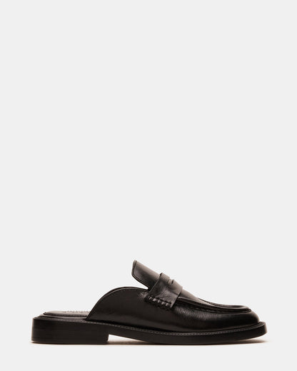MULBERRY Black Leather Women's Slip-On Mule Flat - Steve Madden