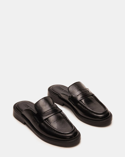 MULBERRY Black Leather Women's Slip-On Mule Flat - Steve Madden