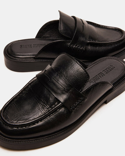 MULBERRY Black Leather Women's Slip-On Mule Flat - Steve Madden