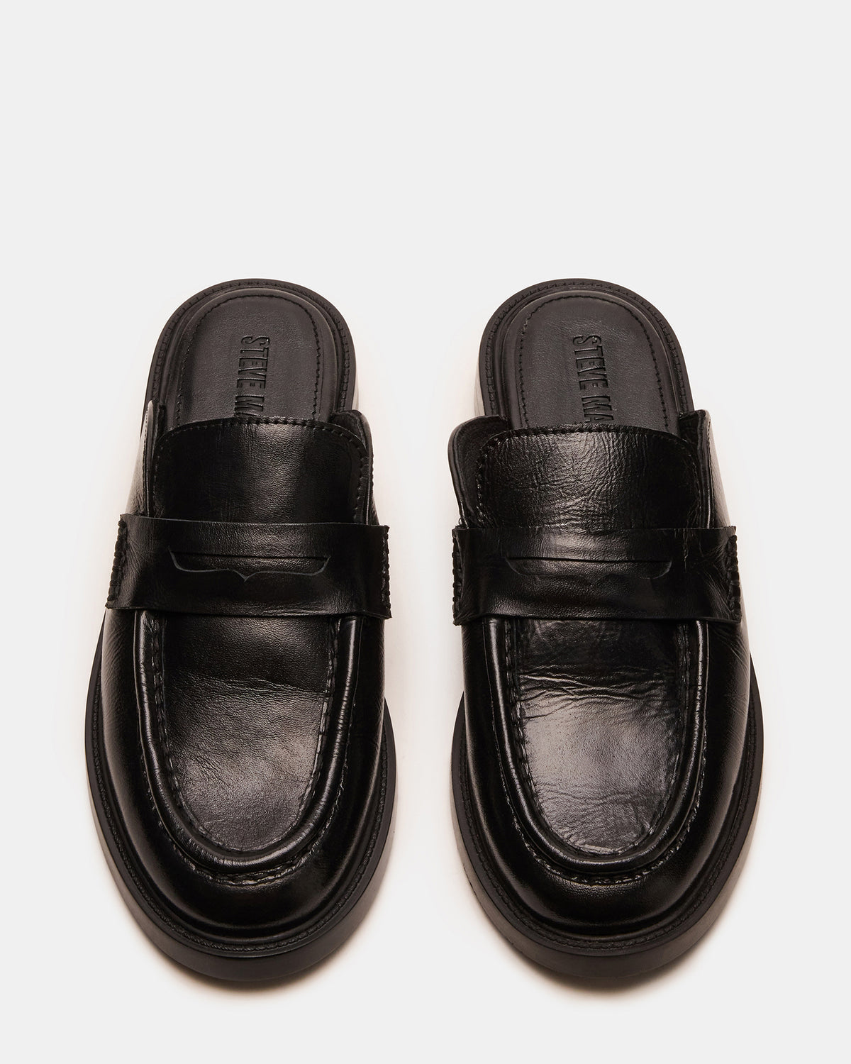 MULBERRY Black Leather Women's Slip-On Mule Flat - Steve Madden