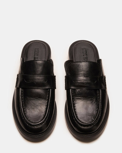 MULBERRY Black Leather Women's Slip-On Mule Flat - Steve Madden