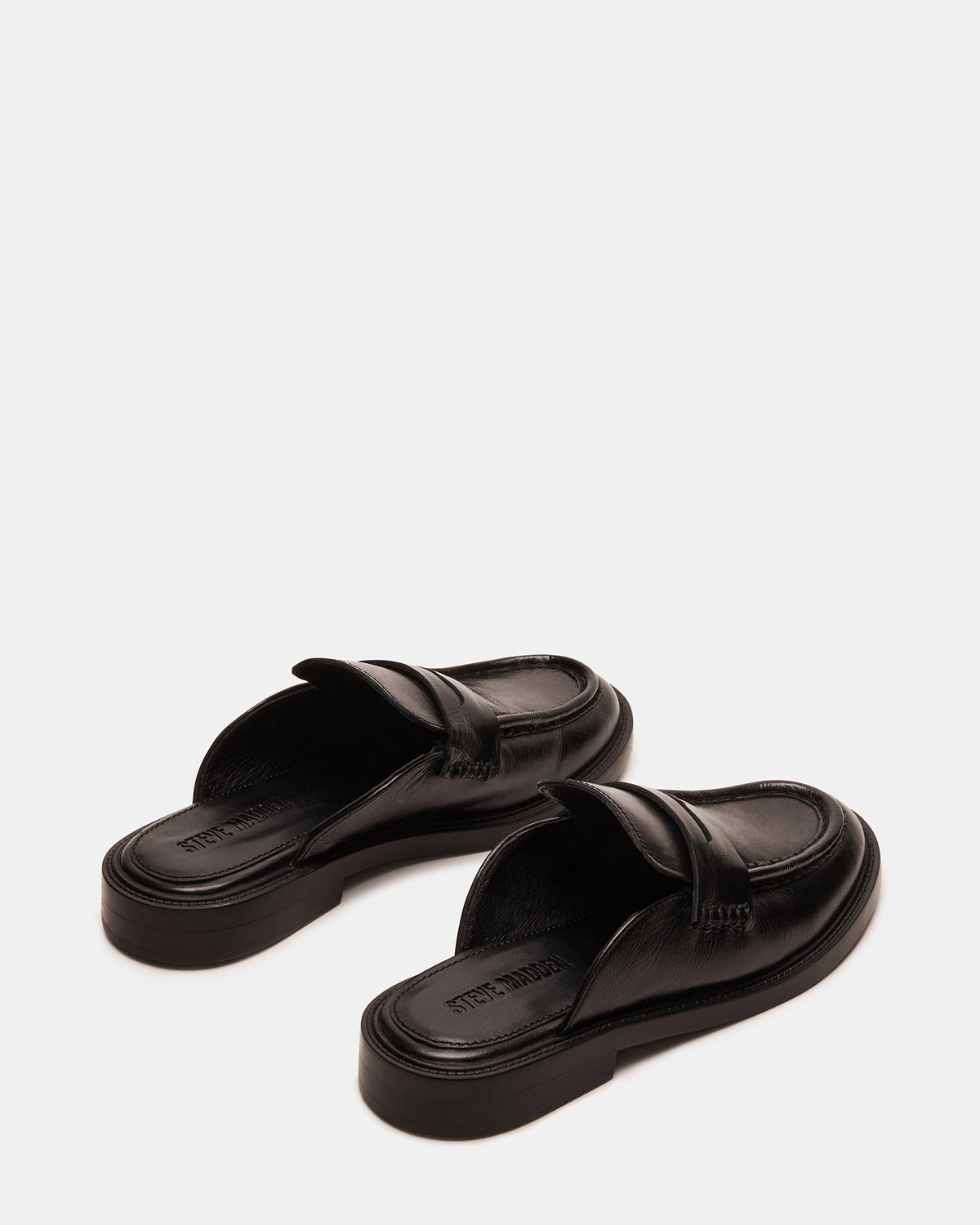 MULBERRY Black Leather Women's Slip-On Mule Flat - Steve Madden