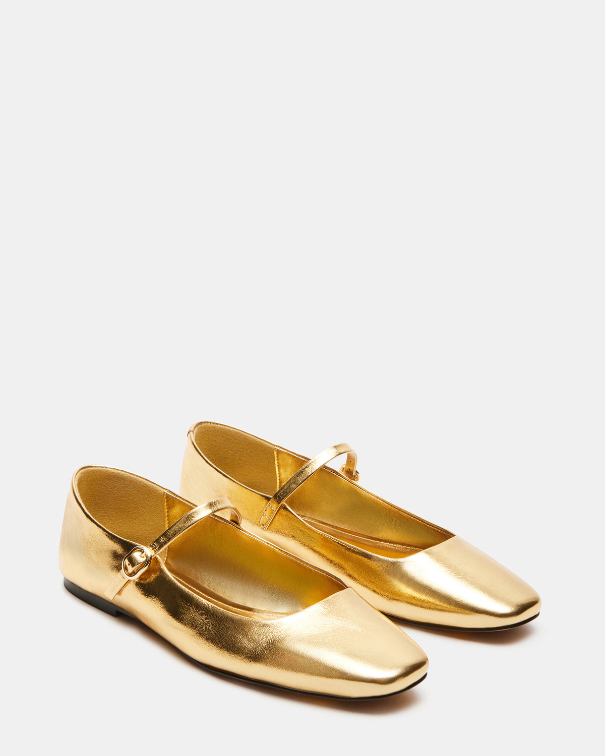 MAPLE Gold Leather Women's Mary Jane Ballet Flat - Steve Madden