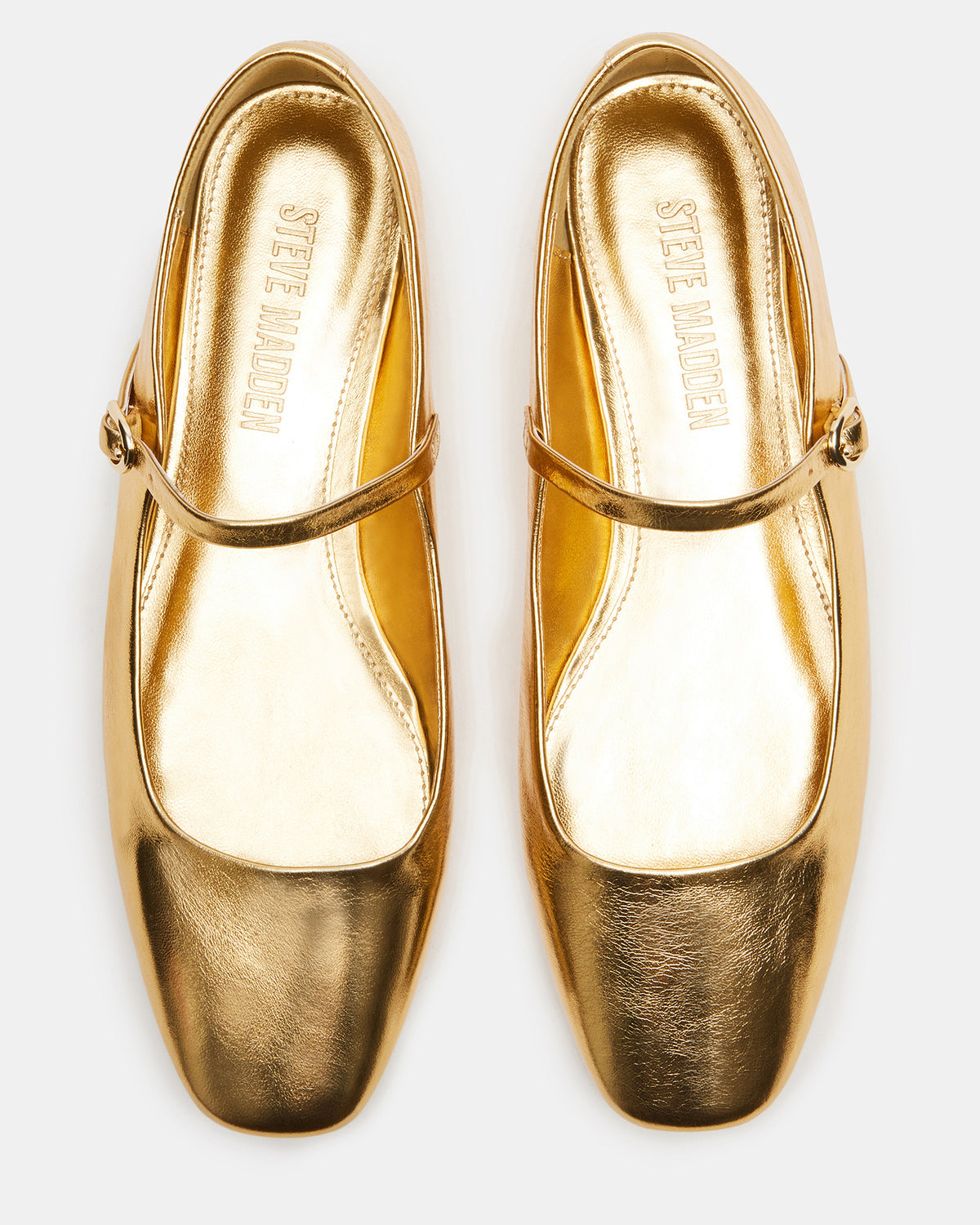 MAPLE Gold Leather Women's Mary Jane Ballet Flat - Steve Madden