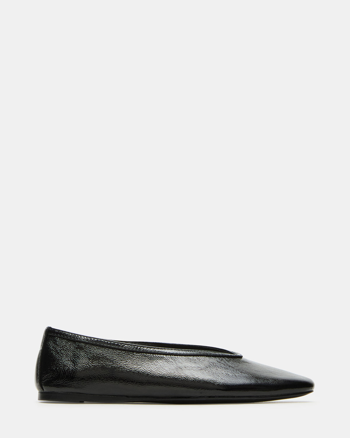 LENI Black/Black Square-Toe Ballet Women's Flat - Steve Madden