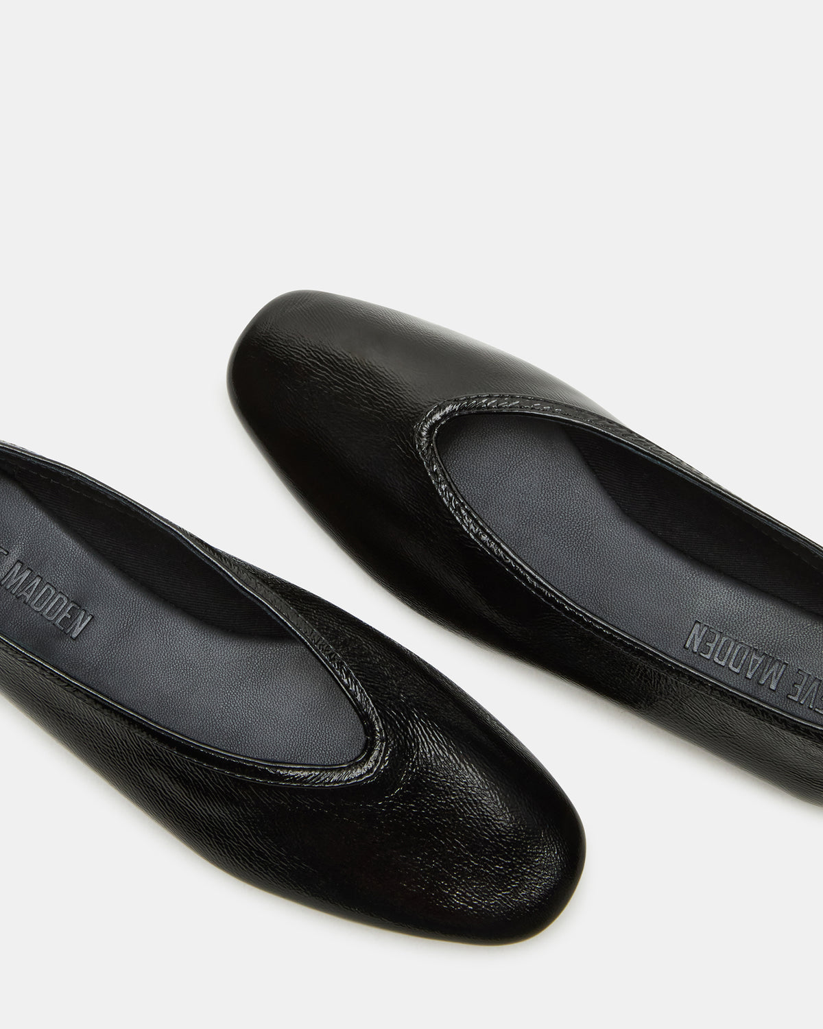LENI Black/Black Square-Toe Ballet Women's Flat - Steve Madden