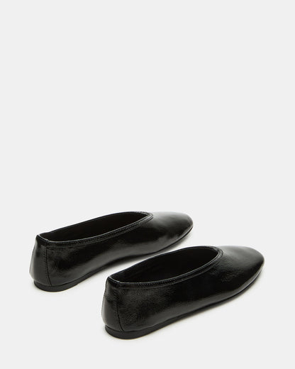 LENI Black/Black Square-Toe Ballet Women's Flat - Steve Madden