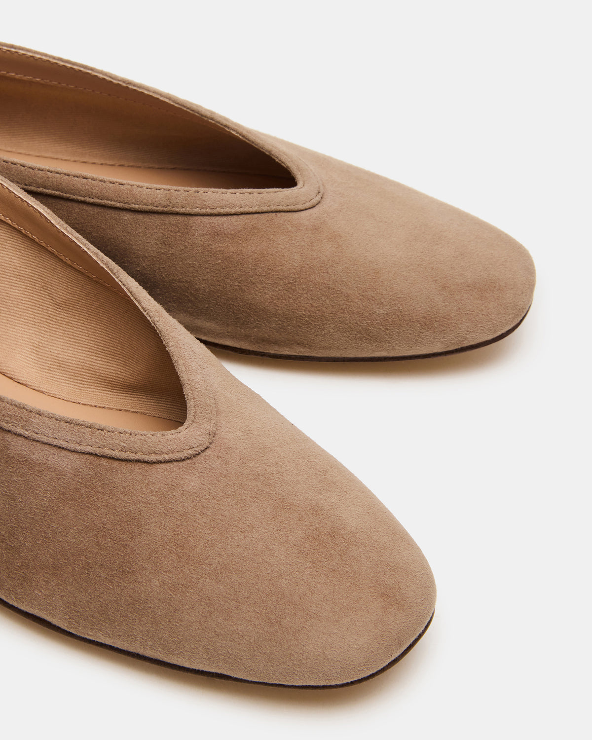 LENI Taupe Suede Square-Toe Ballet Women's Flat - Steve Madden