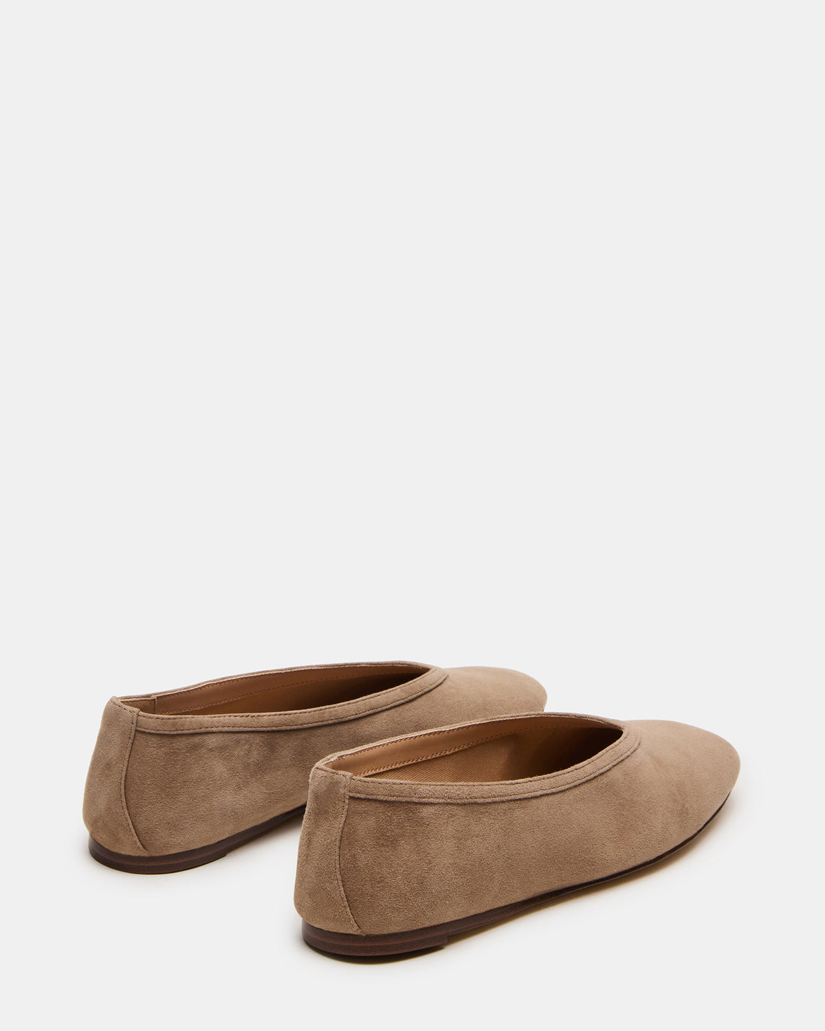 LENI Taupe Suede Square-Toe Ballet Women's Flat - Steve Madden