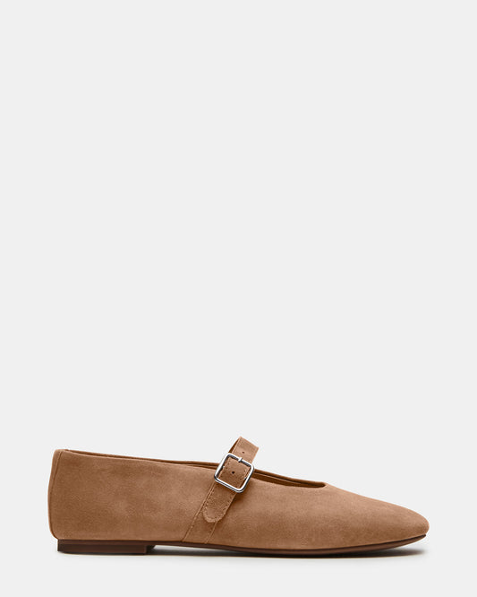 DREAMING Taupe Suede Women's Mary Jane Flats - Steve Madden