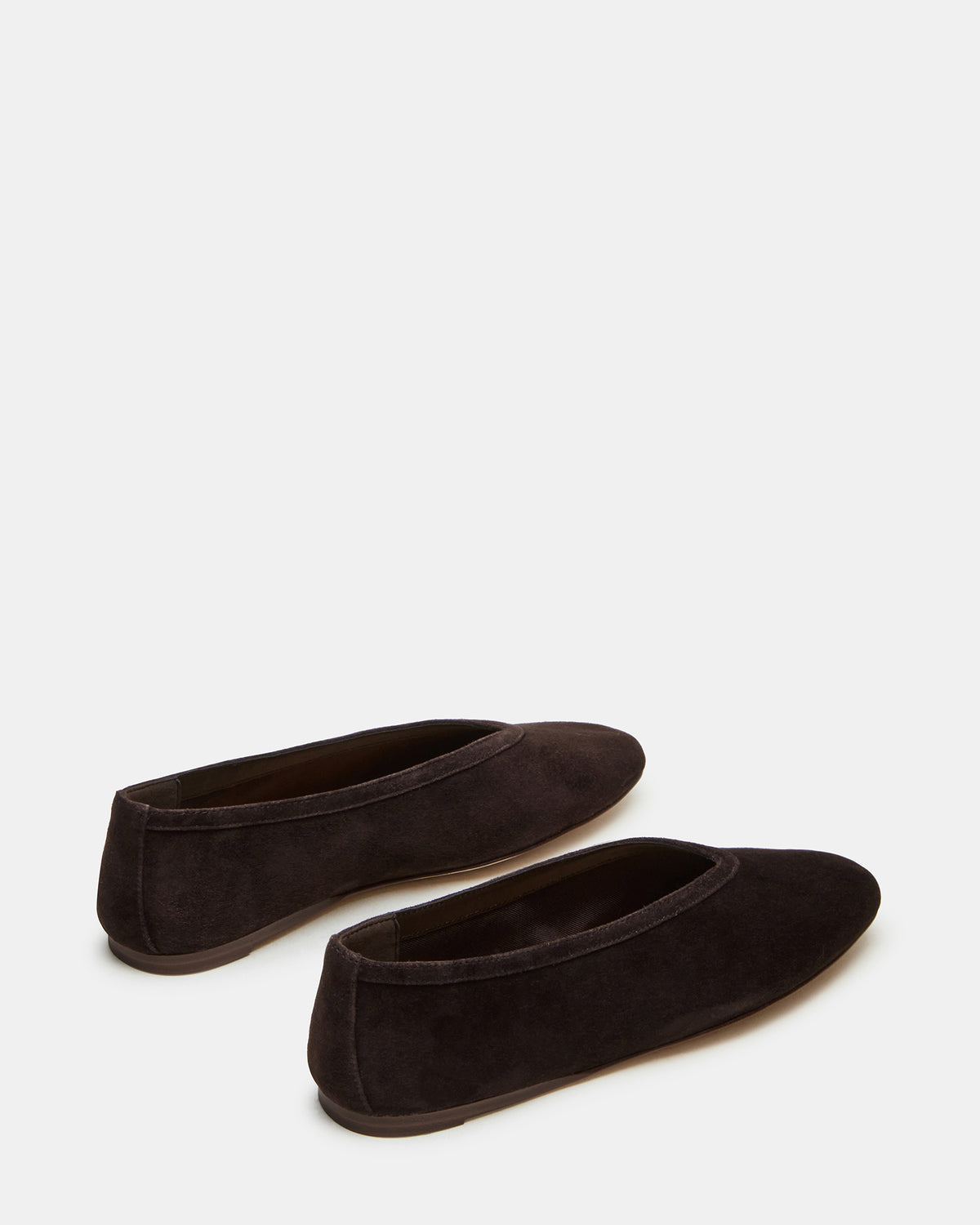 LENI Brown Suede Square-Toe Ballet Women's Flat - Steve Madden