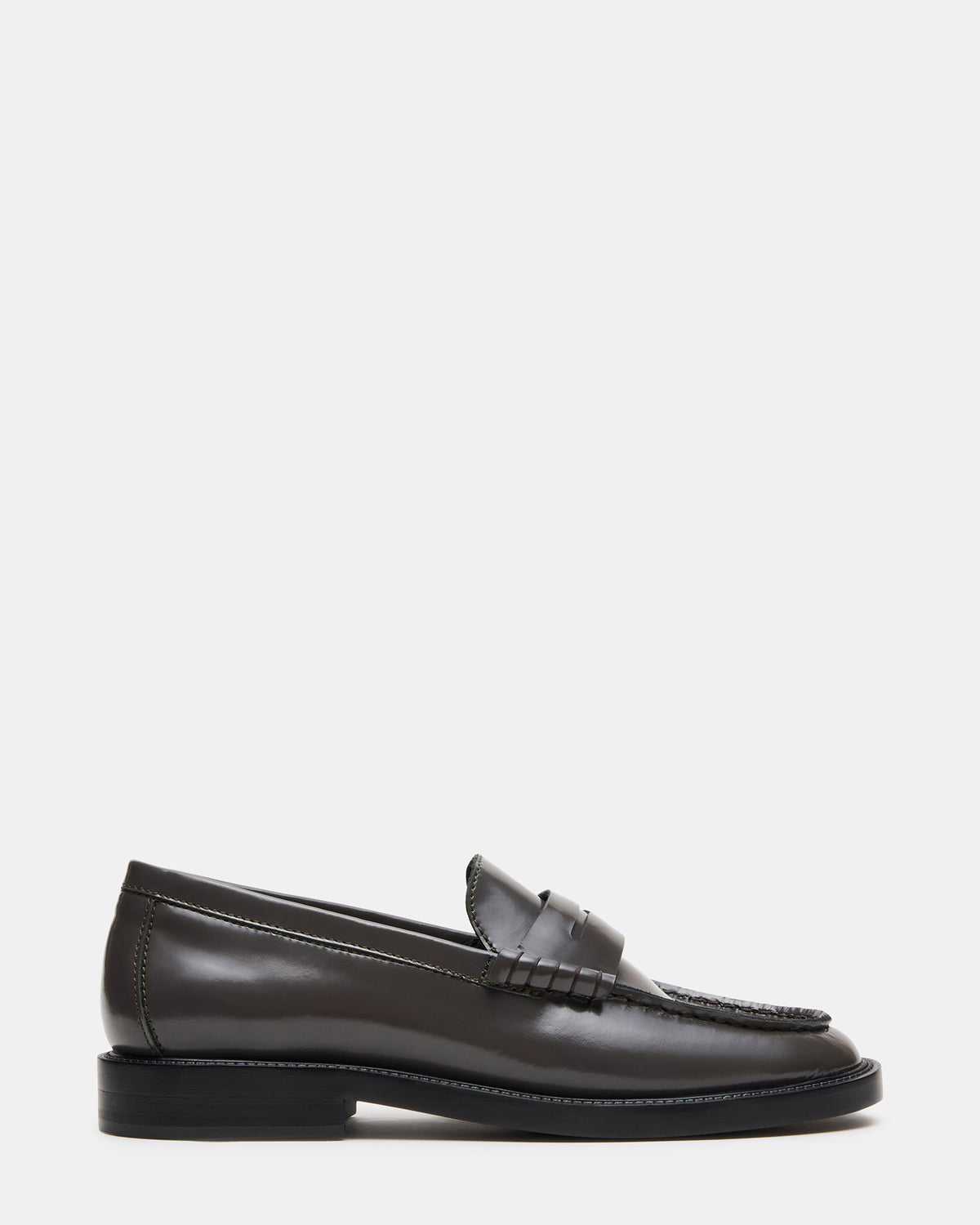 MADISON Grey Leather Women's Penny Loafer - Steve Madden