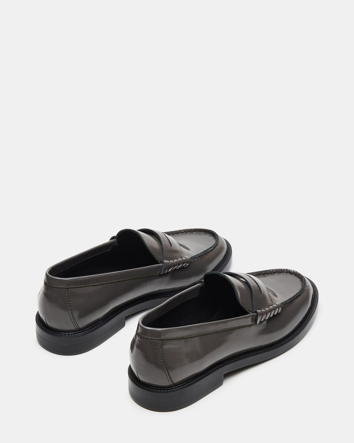 MADISON Grey Leather Women's Penny Loafer - Steve Madden