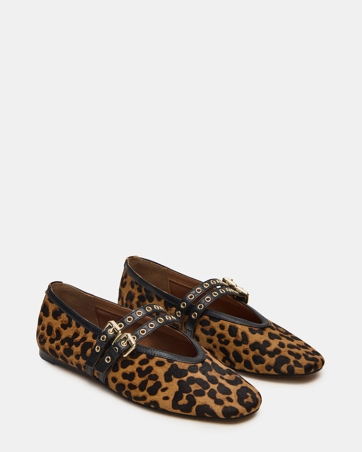 LYDIA Leopard Square-Toe Mary Jane Ballet Women's Flat - Steve Madden