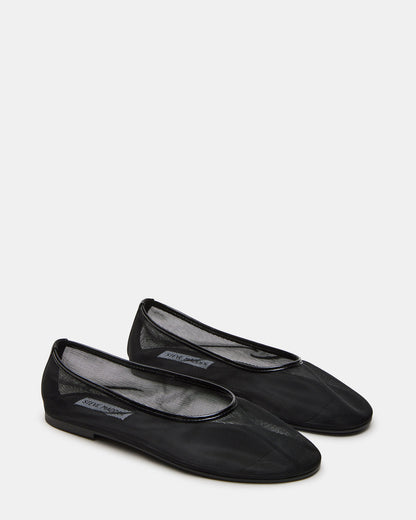 MEADOW Black Mesh Women's Ballet Flats - Steve Madden