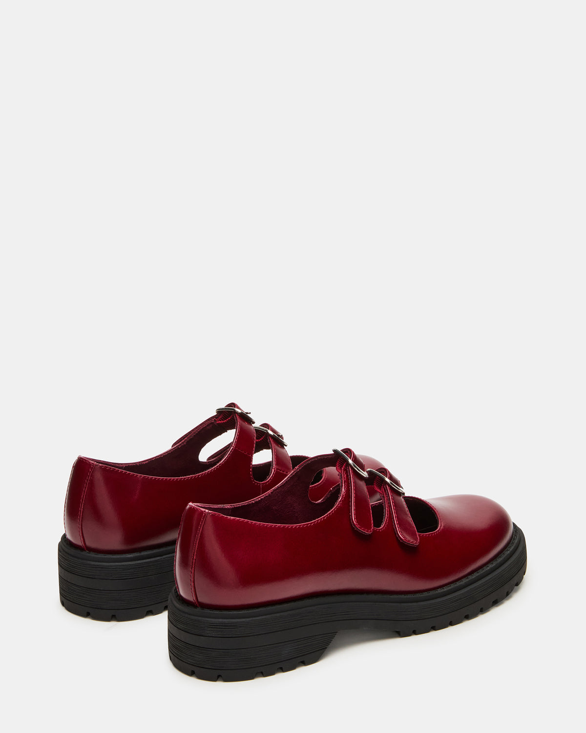 ALBA Burgundy Leather Platform Lug Mary Jane Women's Loafer - Steve Madden