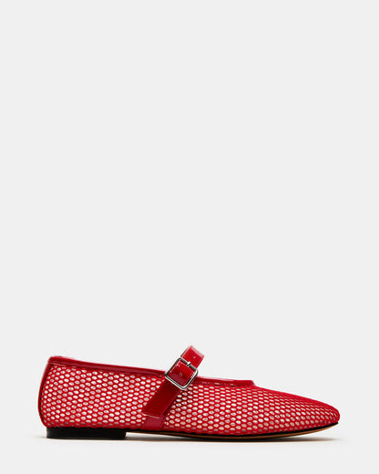 DREAMING Red Mesh Women's Mary Jane Flats - Steve Madden