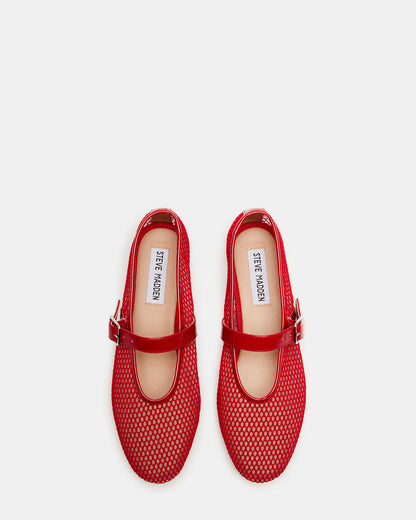 DREAMING Red Mesh Women's Mary Jane Flats - Steve Madden