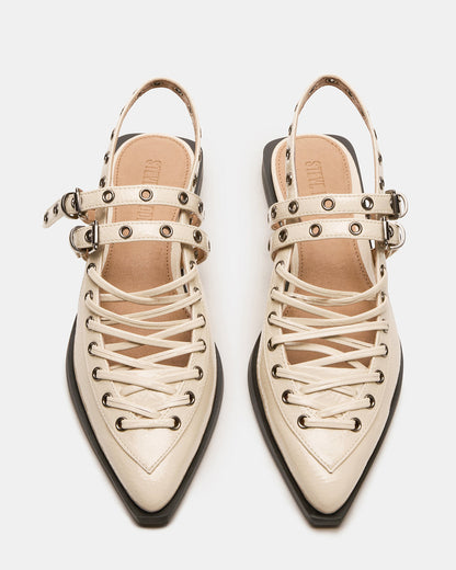 GALANTI Bone Patent Women's Pointed-Toe Moto Slingback Flat - Steve Madden