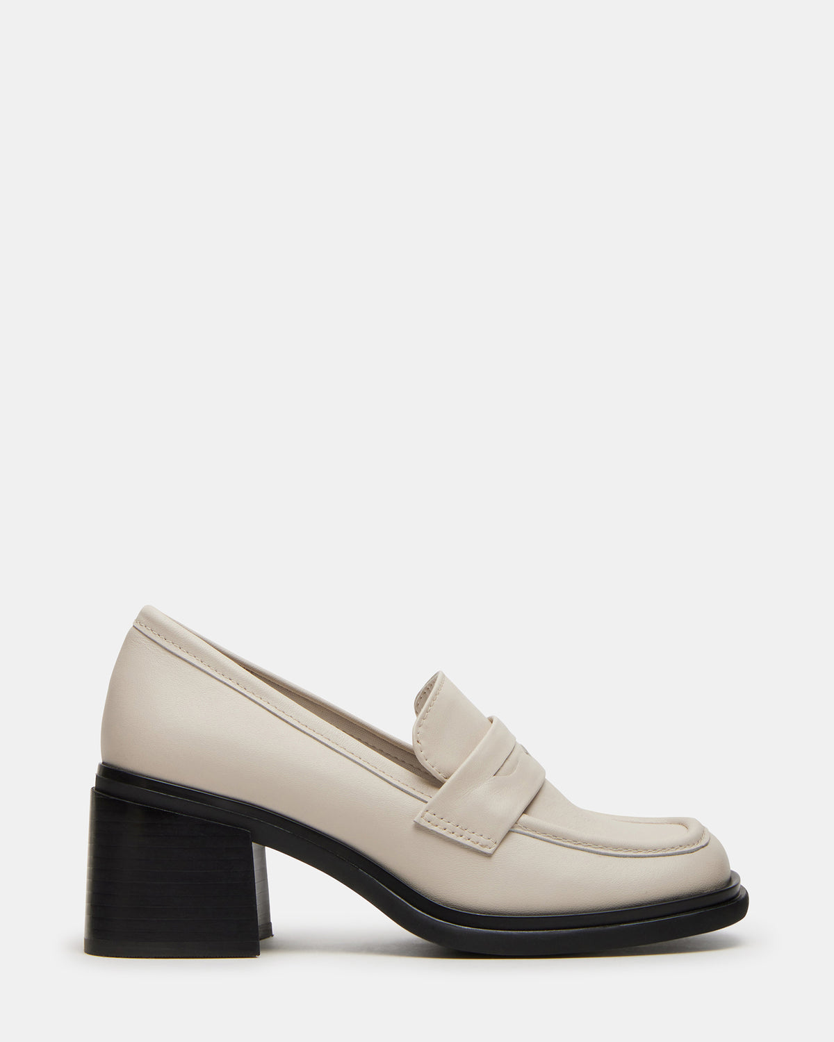 BAXTER Bone Leather Women's Block Heel Loafer - Steve Madden