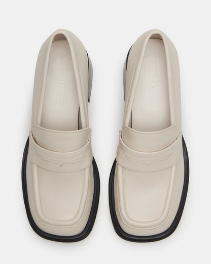 BAXTER Bone Leather Women's Block Heel Loafer - Steve Madden