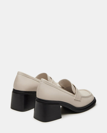 BAXTER Bone Leather Women's Block Heel Loafer - Steve Madden