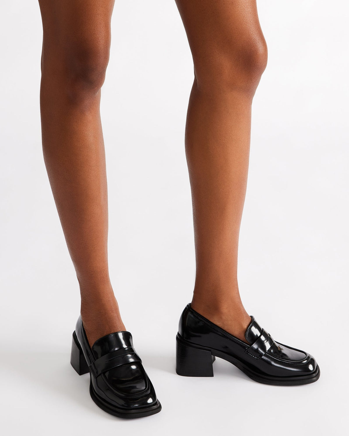 BAXTER Bone Leather Women's Block Heel Loafer - Steve Madden
