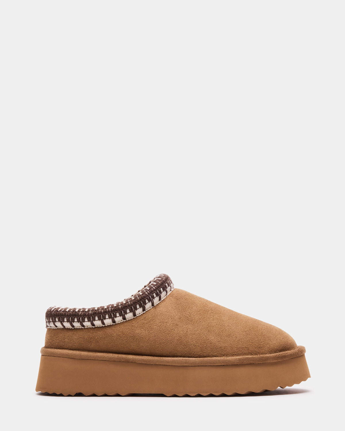 SELENA Chestnut Suede Women's Natural Slip-On Mule Flat - Steve Madden