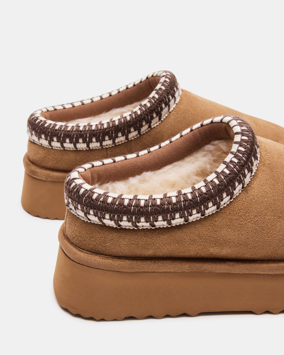SELENA Chestnut Suede Women's Natural Slip-On Mule Flat - Steve Madden