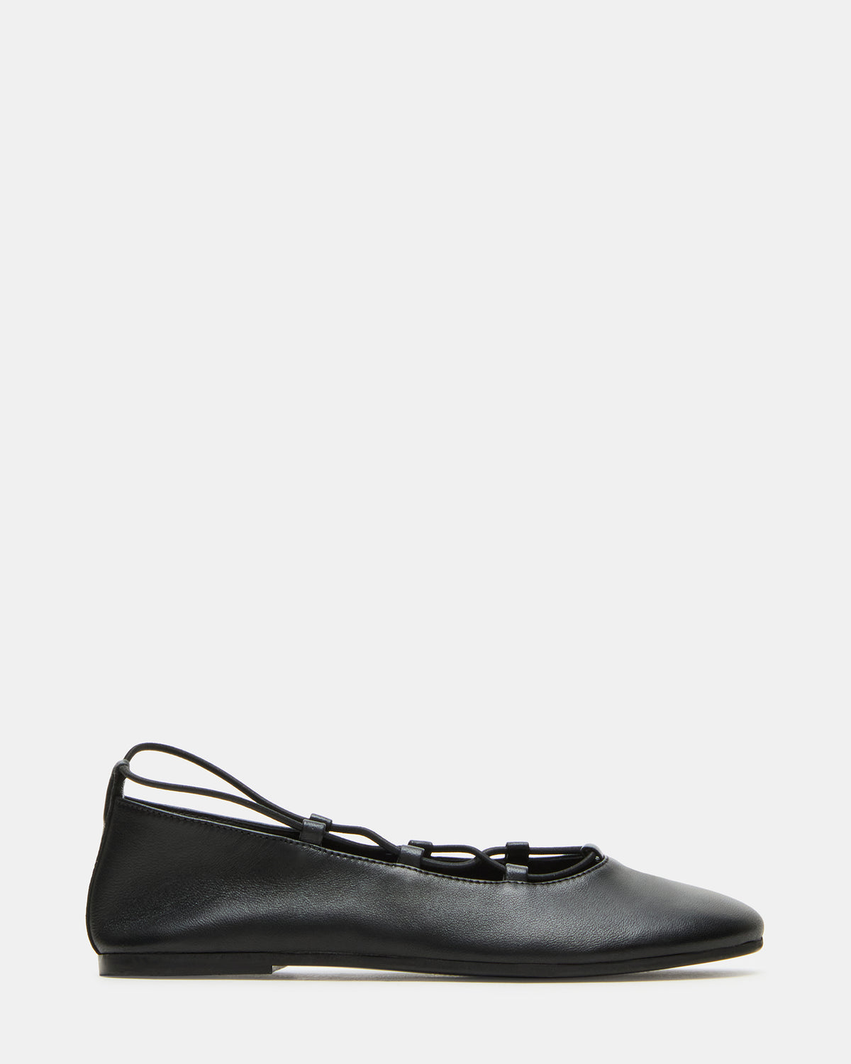 BOMBSHELL Black Leather Ballet Women's Flat - Steve Madden