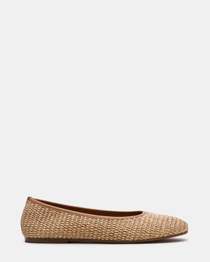 MERLOT Natural Raffia Ballet Women's Flat - Steve Madden