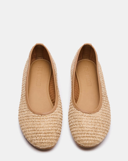 MERLOT Natural Raffia Ballet Women's Flat - Steve Madden