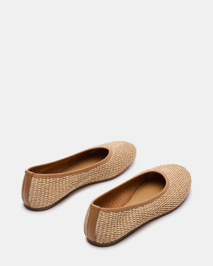MERLOT Natural Raffia Ballet Women's Flat - Steve Madden