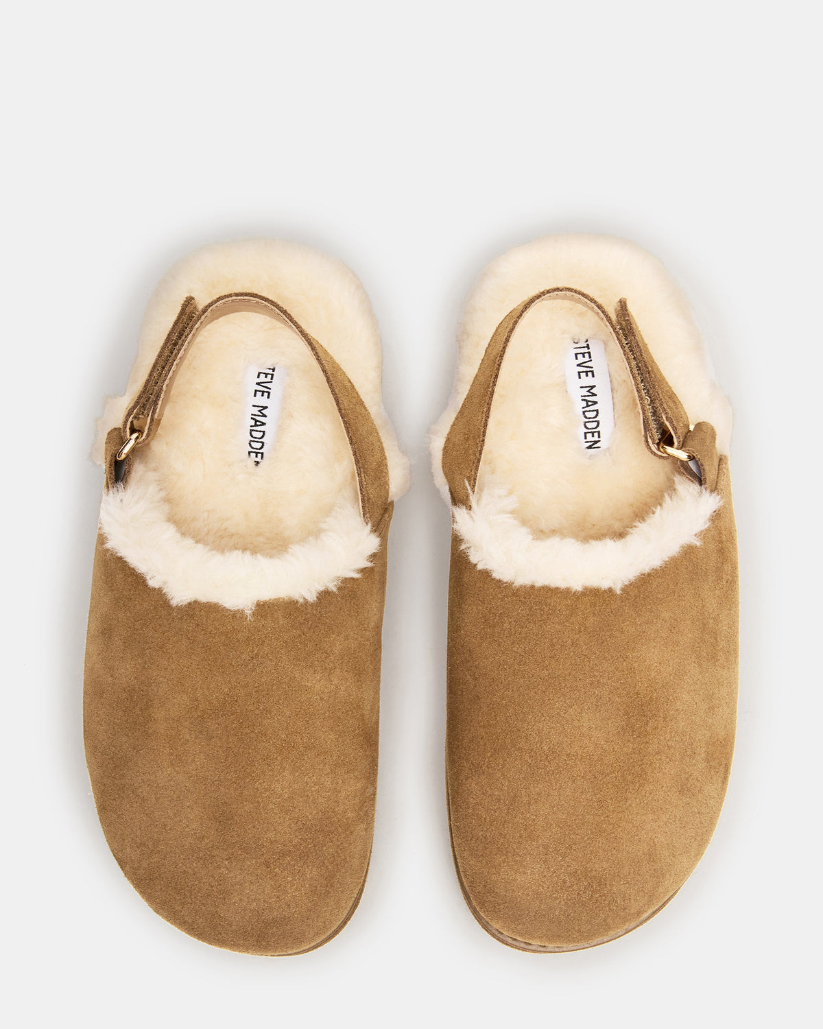 MELLOW Faux Fur Cognac Suede Women's Slingback Platform Clog - Steve Madden
