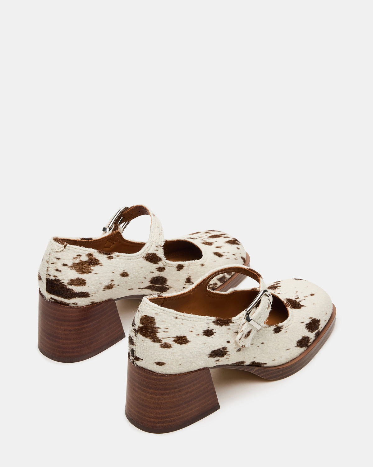 LISBON Brown Cow Print Square-Toe Mary Jane Women's Loafer - Steve Madden