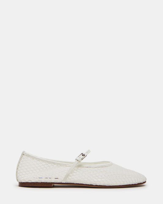 MAGS White Mary Jane Women's Ballet Flats - Steve Madden