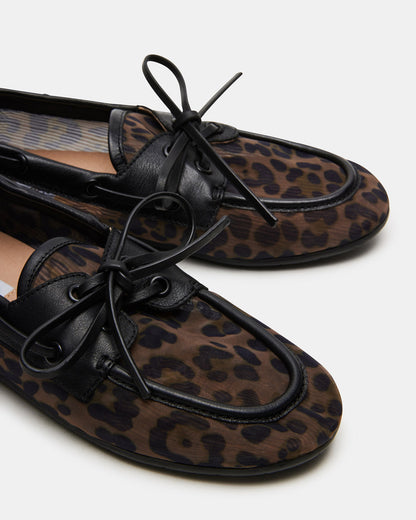 SAG Black/Leopard Women's Boat Shoe - Steve Madden