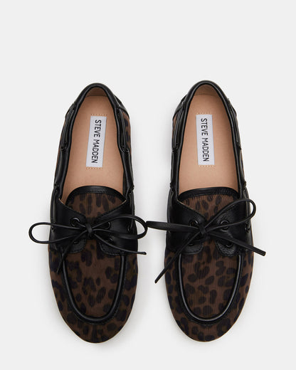 SAG Black/Leopard Women's Boat Shoe - Steve Madden