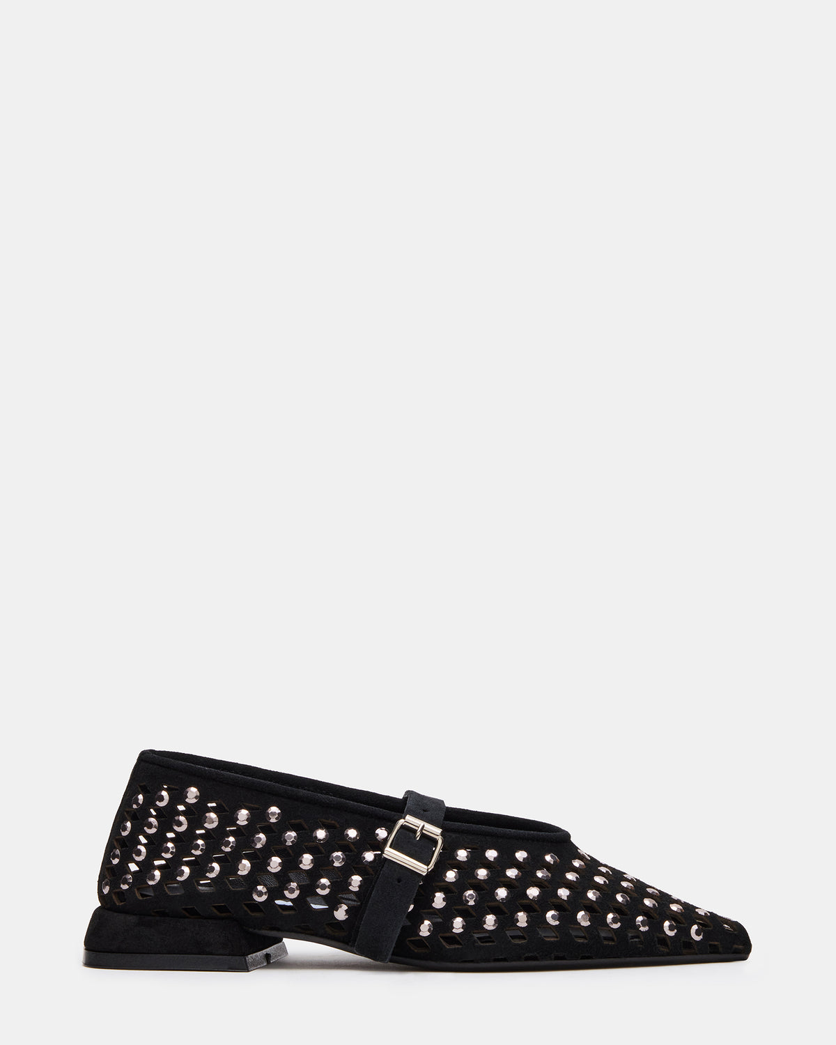 NICO Black Suede Women's Pointed-Toe Mary Jane Flat - Steve Madden