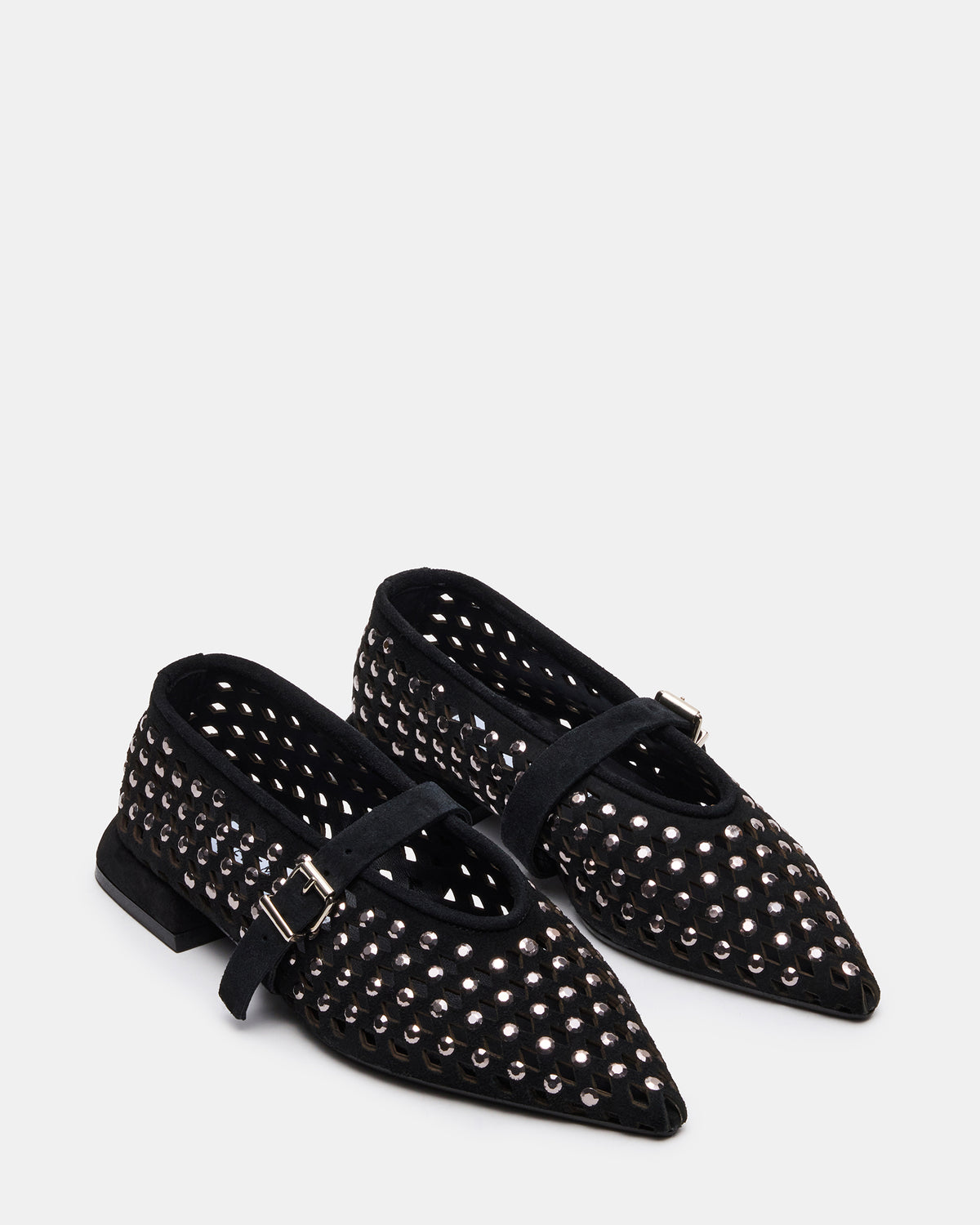 NICO Black Suede Women's Pointed-Toe Mary Jane Flat - Steve Madden