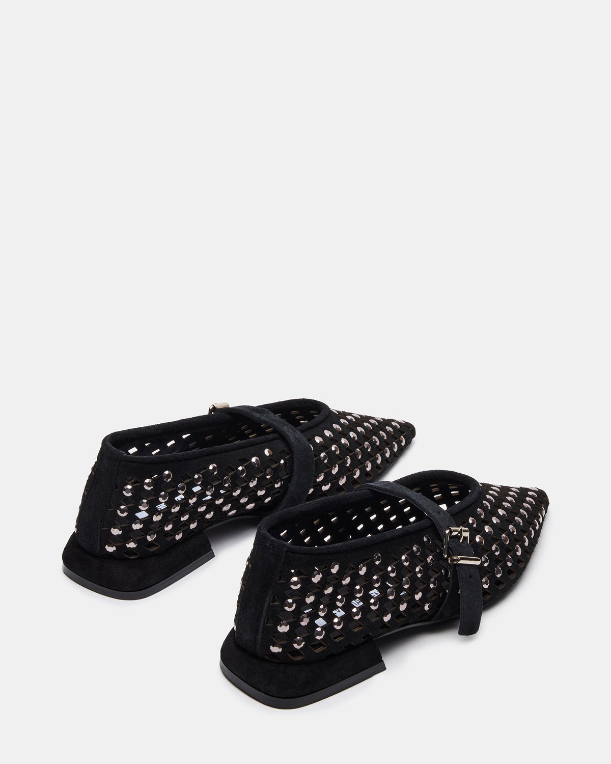NICO Black Suede Women's Pointed-Toe Mary Jane Flat - Steve Madden