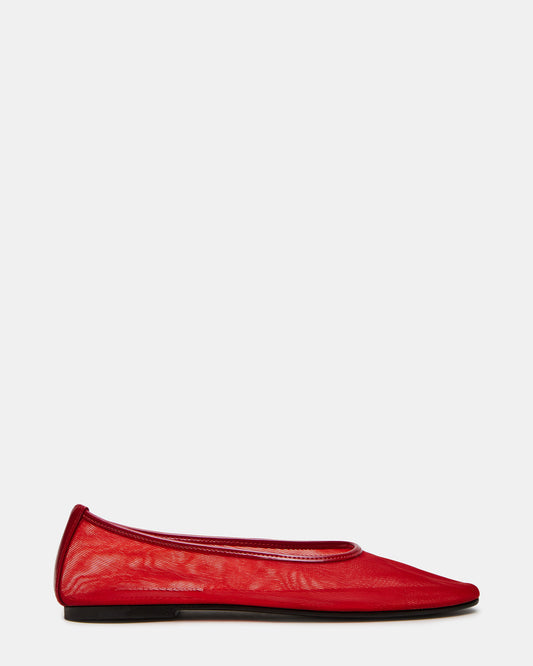 MEADOW Red Mesh Women's Ballet Flats - Steve Madden