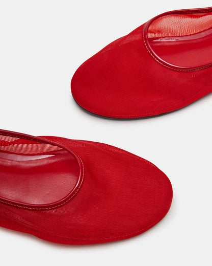 MEADOW Red Mesh Women's Ballet Flats - Steve Madden