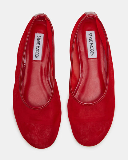 MEADOW Red Mesh Women's Ballet Flats - Steve Madden
