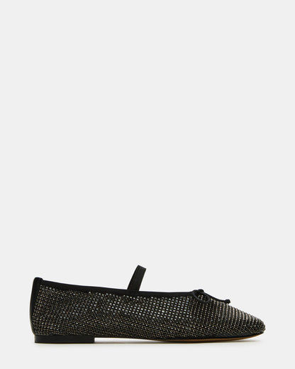 DELARA Rhinestones Black Multi Mary Jane Ballet Women's Flat - Steve Madden