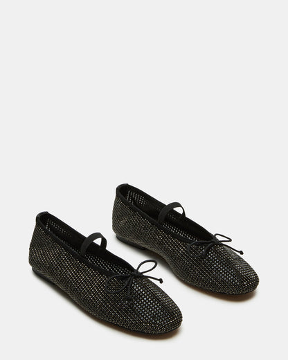 DELARA Rhinestones Black Multi Mary Jane Ballet Women's Flat - Steve Madden