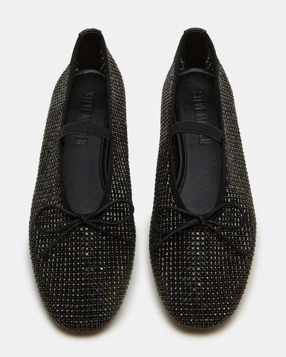 DELARA Rhinestones Black Multi Mary Jane Ballet Women's Flat - Steve Madden