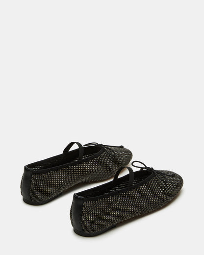 DELARA Rhinestones Black Multi Mary Jane Ballet Women's Flat - Steve Madden