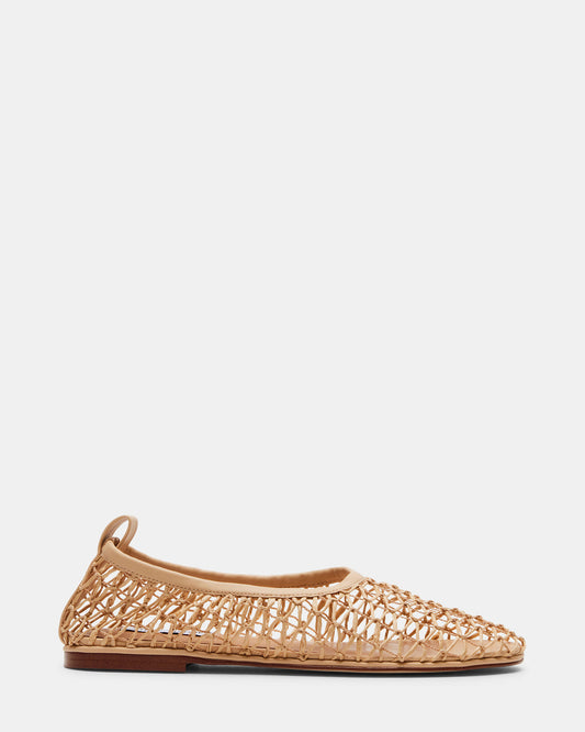 AMBROSIA Tan Women's Net Caged Ballet Flat - Steve Madden