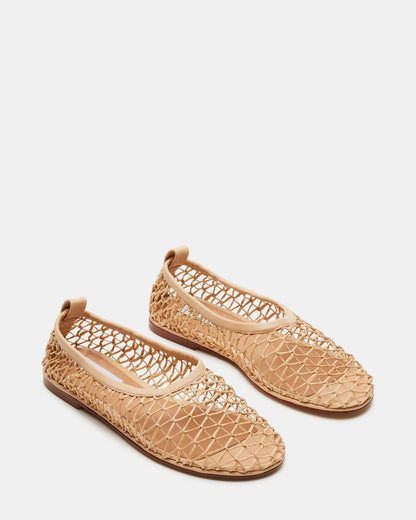 AMBROSIA Tan Women's Net Caged Ballet Flat - Steve Madden